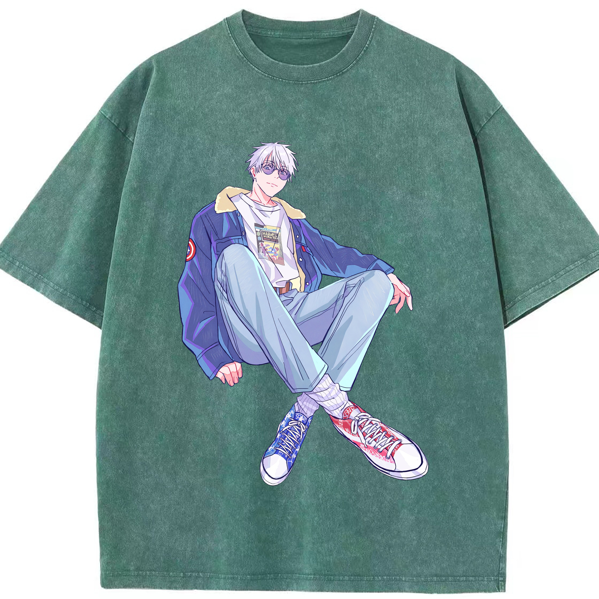 （画像用） 呪術廻戦 Jujutsu Kaisen 綿100% ヴィンテージ風 半袖Tシャツ（フロントプリント）